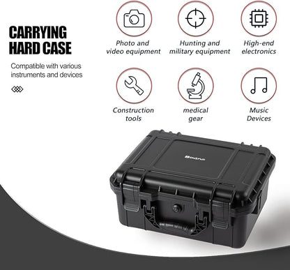small Hard case Waterproof Hard Case with DIY Customizable Foam Insert Portable Protective Case for Camera Drones Equipments Tools Test Instruments 14.2''x11.4''x6.3''