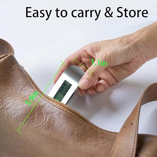 Luggage Scale, Portable Luggage Weight Scale with 2 Luggage Tags, LCD Weight Display and 4 Unit Switching Functions, 110lb Luggage Scale Travel Digital for Luggage, Travel,Backpacks, Handbags(Sliver)