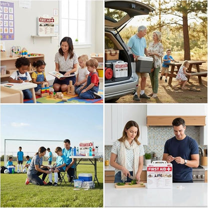 M2 BASICS Premium 321-Piece Emergency First Aid Kit for Home, Car, Business, Office & Travel – Portable Durable Hard Case, Medical Supplies for School, Camping & Outdoors