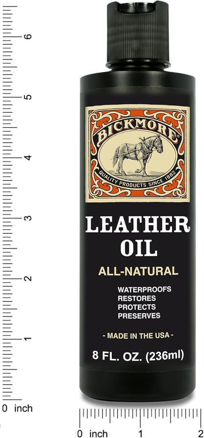 Bickmore Leather Oil Leather Conditioner 8oz | Waterproofs, Protects, and Restores Boots, Jackets, Auto, Furniture, and All Leather Goods | Made in The USA