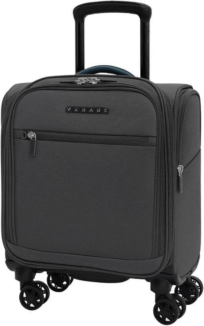 Verage Under Seat Luggage with Wheels, Softside Small Suitcase Spinner Carry On Luggage Bags for Airlines Airplanes Short Trip Men Women (Grey, 14-Inch Underseat)