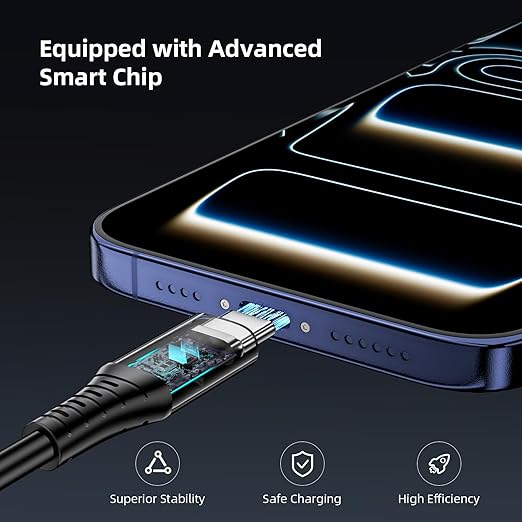 60W Charging Cable USB C to USB C Cord 30ft PD Fast Charge Cable for iPhone 17 16/Samsung S25 S23/Pixel 10 9, (Only Charge) Type-C Power Extension Cable for MacBook/Laptop/Security CCTV Camera, Black