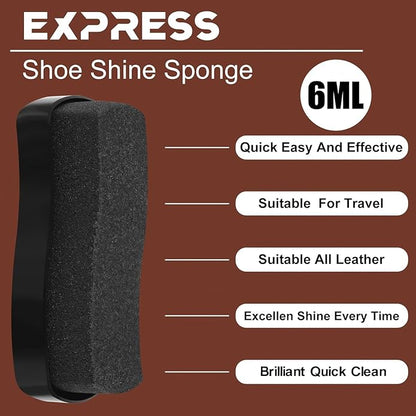 Loopeer 12 Pcs Shoe Shine Sponge Bulk, Instant Leather Shoes Shiner Care for Boots, Leather Accessories Quick Cleaning