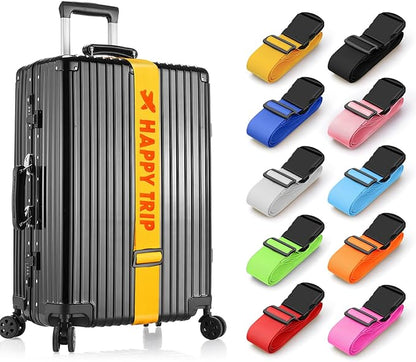 Personalised Luggage Straps for Suitcases, 1 Piece Custom Luggage Strap with Embroidery Text, Thickened Luggage Belt with Quick Release Buckle, Travel Suitcase Straps, Adjustable Travel Bag Strap