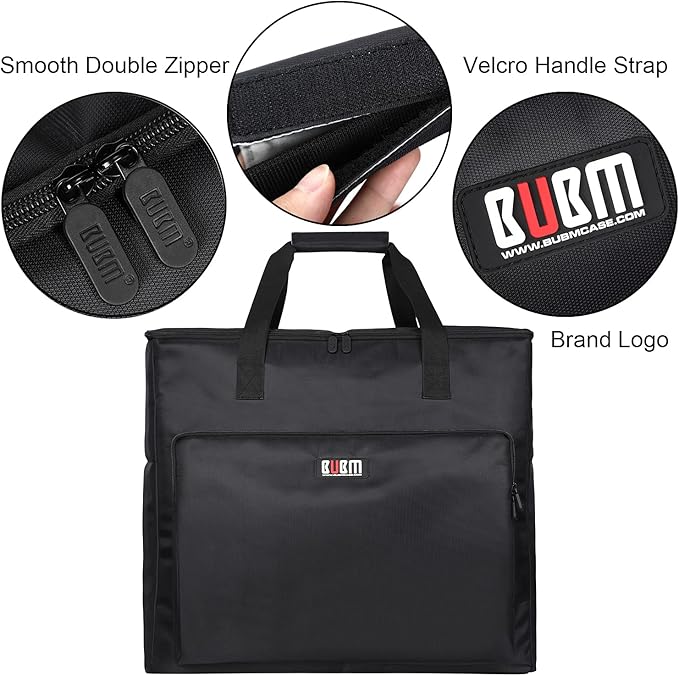 BUBM Desktop Computer Carrying Case, Padded Nylon Carry Tote Bag for Transporting Computer Tower PC Chassis, Keyboard, Cable and Mouse…