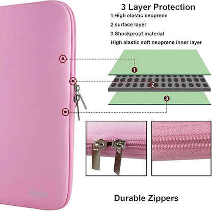 Naukay 15.6 Inch Laptop Sleeve,Resistant Neoprene Laptop Sleeve/Notebook Computer Pocket Case/Tablet Briefcase Carrying Bag - (Pink)