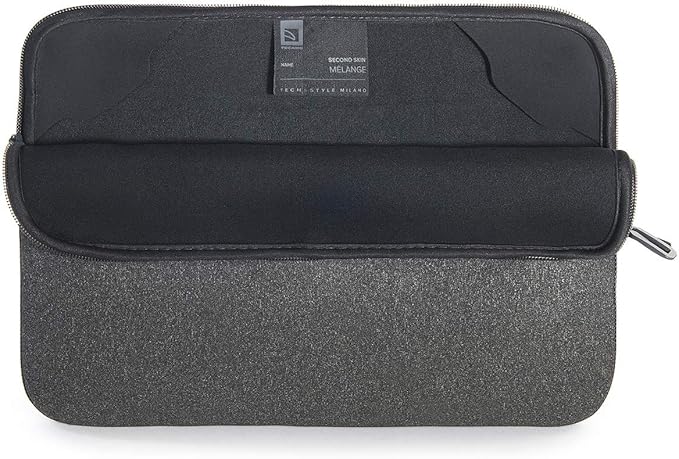 TUCANO Melange Neoprene Sleeve Compatible with MacBook Air/Pro 13" Laptop 12", 4mm Thick, Anti-Slip, Anti-Scratch - Black
