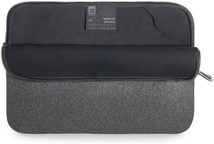 TUCANO Melange Neoprene Sleeve Compatible with MacBook Air/Pro 13" Laptop 12", 4mm Thick, Anti-Slip, Anti-Scratch - Black