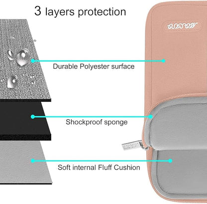 MOSISO Laptop Case 15 inch, 15 inch Laptop Sleeve Compatible with MacBook Air 15 M4 A3241 M3 A3114 M2 A2941 2025 2024 2023,Dell XPS 15,Polyester Vertical Computer Sleeve Bag with Pocket, Salmon Pink