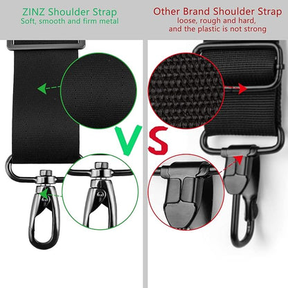 ZINZ 79 inch Shoulder Strap, Extra-thick Fixed Cushion Pad and Dual Clasps Universal Replacement Strap with Metal Swivel Hooks for Laptop Bags, Luggage Bags, Camera, Crossbody (200cm,Black)