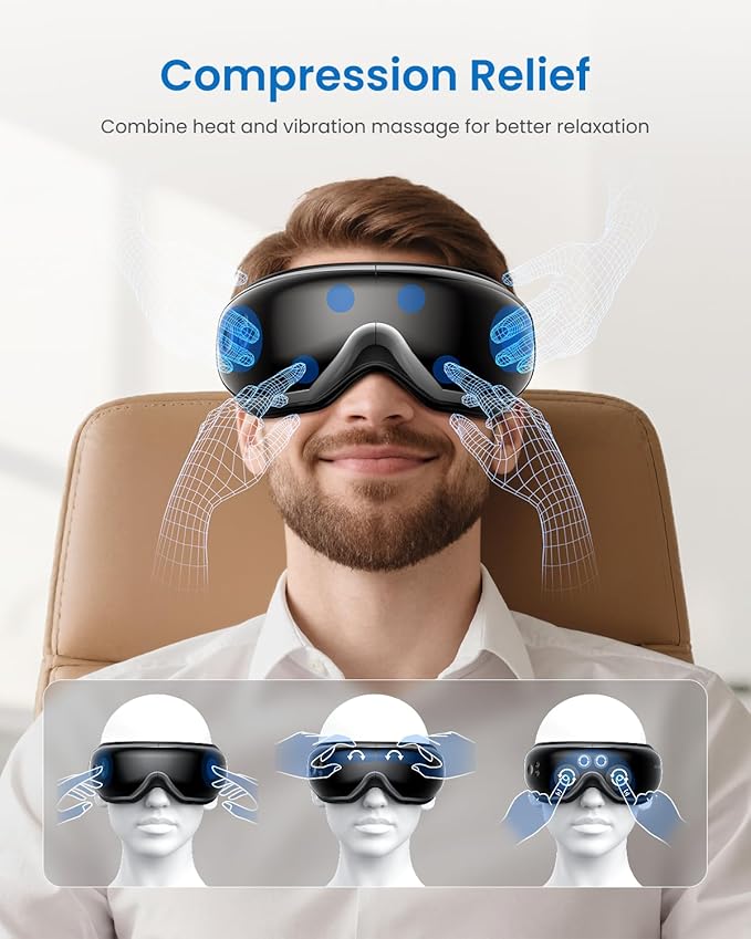 RENPHO Eyeris 1 Eye Massager with Heat, Christmas Birthday Gifts for Women Men Mom Dad Her Him, Eye Mask for Migraine, Smart Sleep Mask for Dry Eyes Relax, Reduce Strain