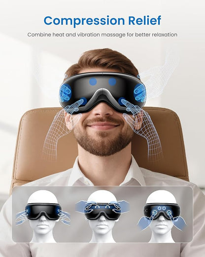 RENPHO Eyeris 1 Eye Massager with Heat, Christmas Birthday Gifts for Women Men Mom Dad Her Him, Eye Mask for Migraine, Smart Sleep Mask for Dry Eyes Relax, Reduce Strain