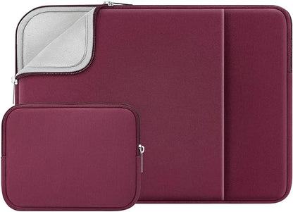 RAINYEAR 16 Inch Laptop Sleeve Soft Case with Front Pocket & Accessories Pouch,Specially Compatible with 16" MacBook M1 M2 M3 M4 A2141 A2485 A2780 A2991 A3403 A3186 (Red, Upgraded Version)