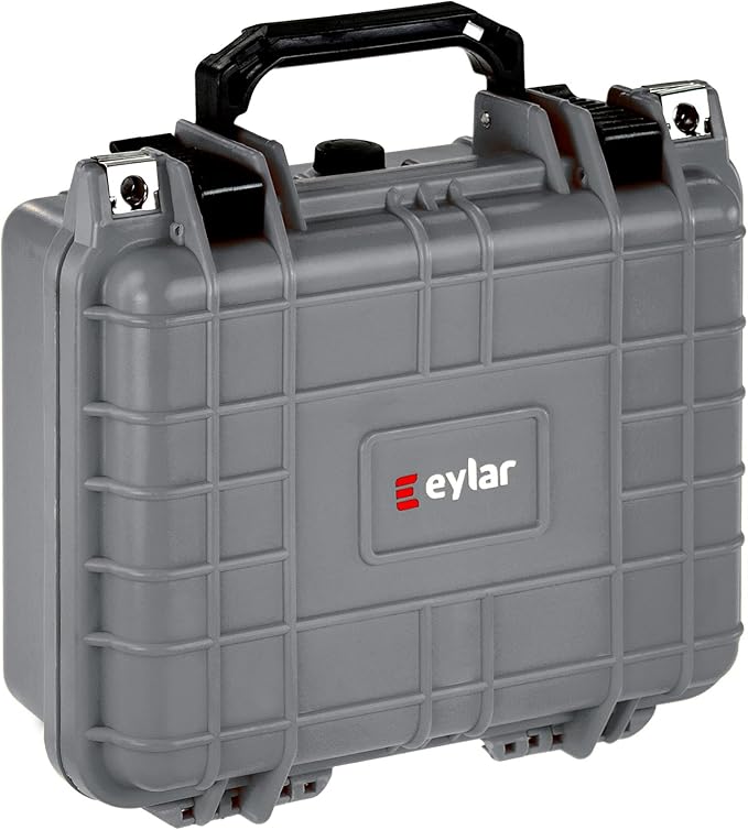Eylar Small 10.62" Gear, Equipment, Hard Camera Case Waterproof with Foam TSA Standards (Gray)