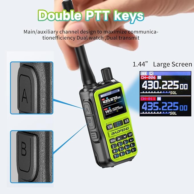BAOFENG UV5RMINI Two Way Radio NOAA Weather Radio Dual PTT 999CH Survival Radio APP Programming Copy Frequency Ham Radio