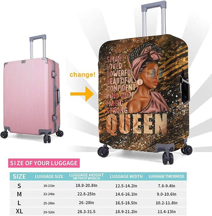 Travel Suitcase Protector African American Girl Elastic Protective Washable Luggage Cover With Concealed Zipper Suitable For 18-32 Inch (S (for 18--21 inch luggage))