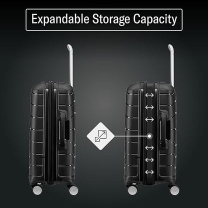 Samsonite Freeform Hardside Carry-On Luggage with Spinner Wheels - Hardshell Suitcase - TSA, Airline-Approved - Expandable Hard Shell, Smooth Rolling Wheels for Lightweight Travel - Light Grey