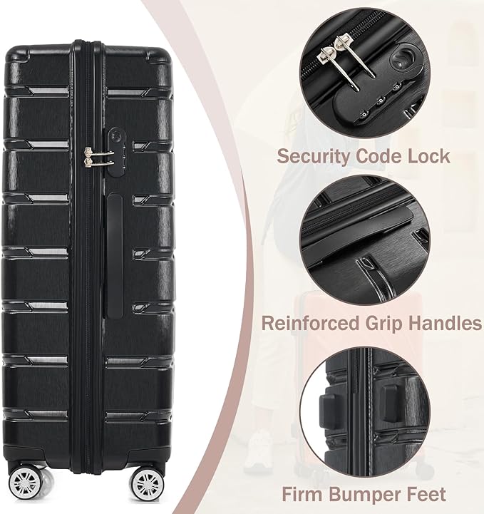 Suitcase Sets Hardshell Luggage Sets ABS Suitcase for Women 3Pc Carry On Luggage