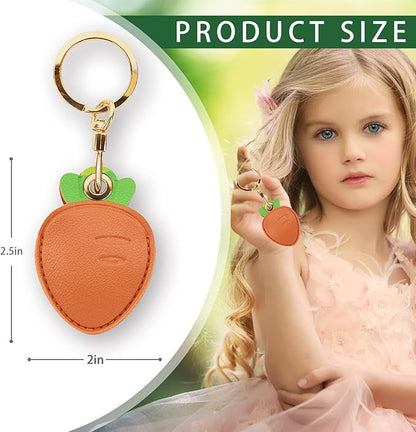 Leather Keychain Case Holder Compatible with Apple AirTag, GPS Airtag Keychain Finder Tracker with Key Ring, Anti-Scratch Protective Air Tag Cover