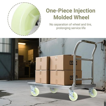 W B D WEIBIDA Heavy Duty Caster Wheels 6 Inch - 4500 LBS, PP Plate Castor Set of 4 with Double Ball Bearings, Non-Marking Quiet Industrial Swivel Casters for Hand Trucks, Carts, Industrial Equipment