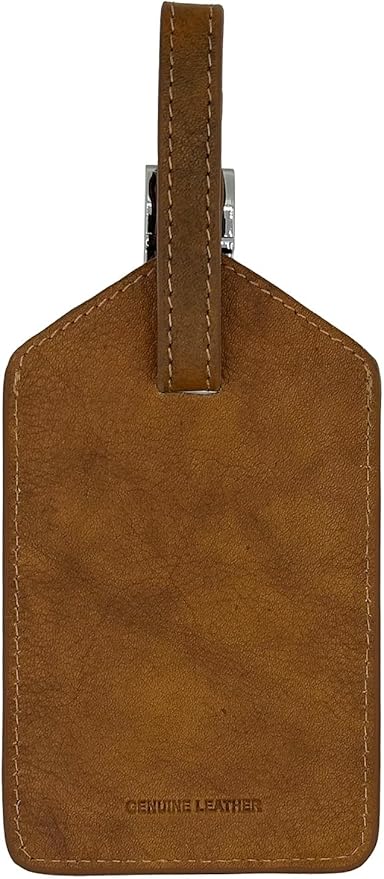Personalized Monogrammed Leather Luggage Tags - 3 Pack