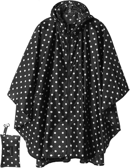 SaphiRose Unisex Rain Poncho Waterproof Raincoat Hooded for Adults Women with Pockets