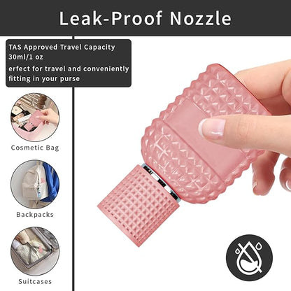 2 Pack 30ml Perfume Spray Bottles Empty, Refillable Glass Fine Mist Atomizer, Portable Travel Perfume Atomizers Fragrance Containers Sprayer for Cleaning, Essential Oils, Liquids (Pink)