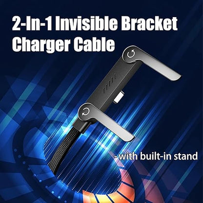 Invisible Stand Charging Cable, 2-in-1 Invisible Holder Charger Cable, 240W Fast Charging Cable with Stand, for Smartphones Tablets Laptops (Type C-Type C)