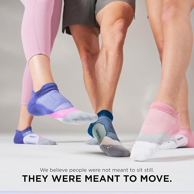 Feetures Elite Light Cushion No Show Tab Athletic Ankle Socks - Sport Sock with Targeted Compression