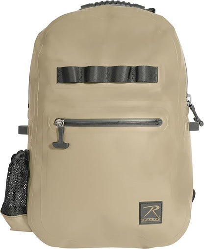 Rothco Waveguard Waterproof Backpack – Dry Storage Bag Hiking Boating Kayaking Canoeing Travel Beach Sack - Desert Sand