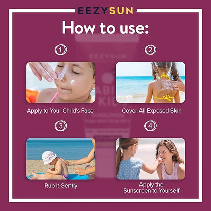 Babies & Kids SPF 50 Mineral Sunscreen | Dermatologically Tested for Sensitive Skin | Contains Aloe Vera | Sweat/Water Resistant | Cruelty-Free | Reef-Safe | Travel Size - 3.3 FL OZ