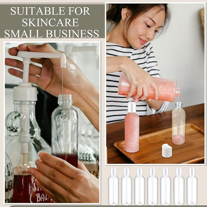 Roshtia 100 Pcs 3.4 oz Travel Bottles for Toiletries Clear Plastic Travel Size Containers Leak Proof Empty Refillable Liquid Containers Squeezable for Lotion Face Cream Shampoo Essential Oil (White)