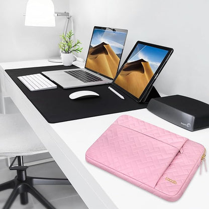 Lacdo 13 Inch Laptop Sleeve Case for 13 inch New MacBook Air M4 A3240 2025, M3 A3113, M2 A2681, M1 A2337 A2179 A1932 2024-2018 | 13" MacBook Pro M2/M1 A2338 A2251 A2289 Computer Bag, Sakura Pink