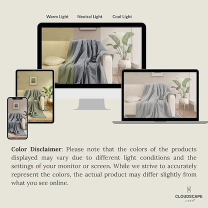 Cloud Scape Linen 8-Layer Muslin Blanket King Size for Adult - 100% Cotton, Breathable and Soft, Perfect Winter Cozy Blanket, Fits up to California King Bed, 92x108, Dark Grey
