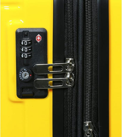 World Traveler Contour 24-Inch Polycarbonate Hardside Expandable Spinner Checked Luggage with TSA Lock - Yellow