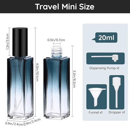 Segbeauty Glass Perfume Spray Bottle, 5 Pack of 20ML Mini Travel Atomizer Sprayer for Perfume, Empty Press Pump Bottle Refillable Cologne Dispenser Perfume Bottles Scent Sample Case Travel Must Have