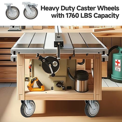 uyoyous 4Pcs 8 Inch Caster Wheels, Industrial Heavy Duty Polyurethane Swivel Casters with 2Pcs Brake 1760 LBS, All Terrain Castors for Workshop Carts, Garage Machinery & Jobsite Equipment