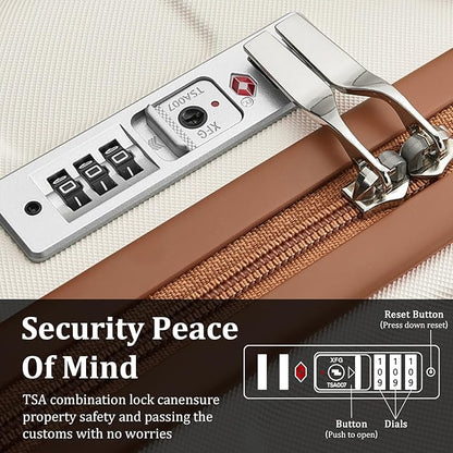 imiomo Luggage Sets 2 Piece Check and Large,Hardside Suitcase with Spinner Wheels, Lightweight Rolling Travel Luggage with TSA Lock (White, 4PCS)