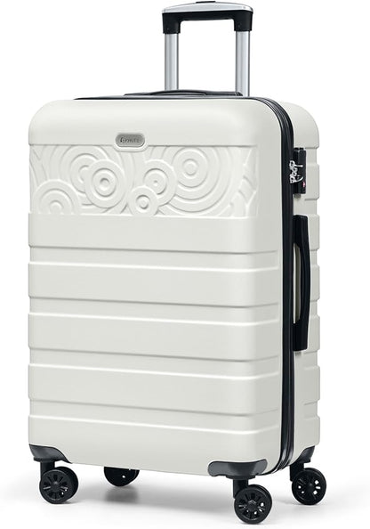 Krute Checked Luggage 24 Inch Suitcases with WheelsLightweight PC ABS TSA Lock Hard Side Travel Suitcase