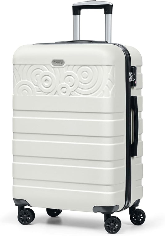 Krute Checked Luggage 24 Inch Suitcases with WheelsLightweight PC ABS TSA Lock Hard Side Travel Suitcase