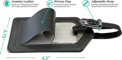 Personalized Monogrammed Leather Luggage Tags - 3 Pack