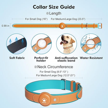 GPS Tracker for Dogs&Cats, 2 in 1 Pet Tracking Smart Collar (Only iOS), No Monthly Fee GPS Tracker Dog Collar, Real-time Location Comfortable PU Tracker for Small, Medium Large Dogs(Locator Included)