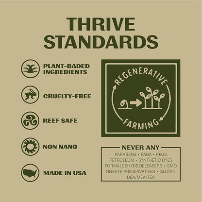 Thrive Natural Care Mineral Face Sunscreen for Sensitive Skin SPF 30, 2 Ounces - Moisturizing Unscented Sunscreen for Face - Broad Spectrum with Clear Zinc Oxide - Vegan