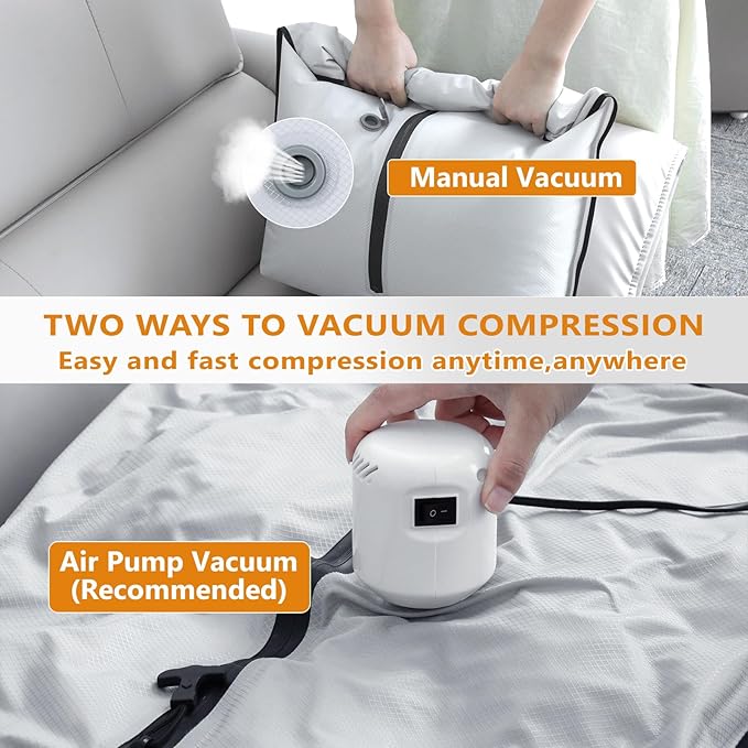 Dobaly 33L Professional Vacuum Bags for Travel with 55W Super Power Electric Pump, IP67 Reusable Vacuum Seal Bags for Clothing for Suitcases and Backpack Space Saver Bags for Travel (2PC+Pump)