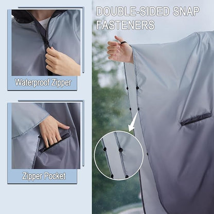 Fashion Hooded Rain Poncho Waterproof Raincoat Jacket with pocket for Women/Men/Adult
