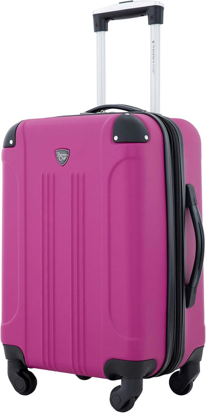 Travelers Club Chicago Hardside Expandable Spinner Luggage, Fuchsia, 20" Carry-On