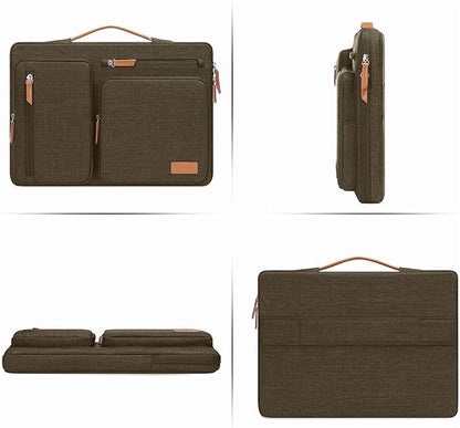 MOSISO 360 Protective Laptop Case 13 inch, 13 inch Laptop Sleeve Compatible with MacBook Air M4 M3 M2 M1 2025-2018/Pro M2 M1 2025-2016, Side Open Carrying Case with 4 Zipper Pockets&Handle,Carob Brown