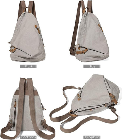 KL928 Canvas Vintage Backpack – Large Casual Daypack Outdoor Travel Rucksack Hiking Backpacks for Men Women