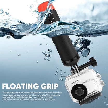 Waterproof Case&Floating Hand Grip Compatible with Insta360 GO 3, Protective Underwater Dive Housing Shell with Bracket Accessories