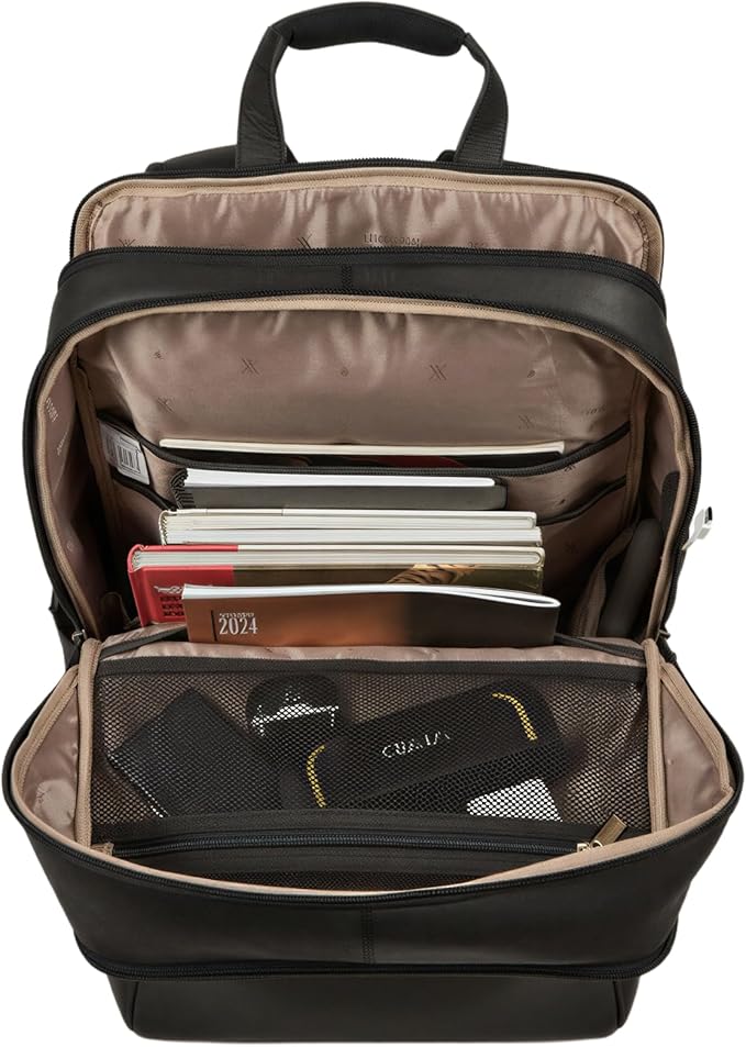 Luxorro Professional Leather Backpack – Handcrafted Full-Grain Leather Laptop Bag for Work & Travel (Black, 15 Inch)